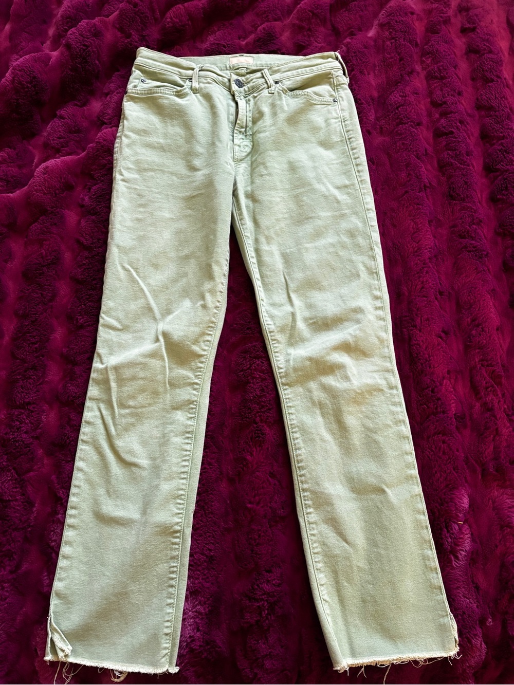 Mother Rascal ankle snippet Jeans light green 28 straight leg women’s